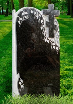 Фото памятника Крест и береза резная