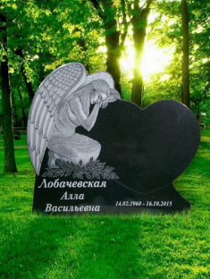 Фото памятника Сердце дизайн Ангел
